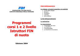 Programma corso II° livello - Federazione Italiana Nuoto