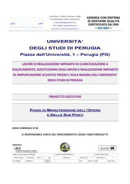 Piano di manutenzione - Università degli Studi di Perugia