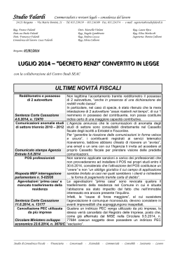 11-2014 Luglio - Decreto Renzi convertito in legge