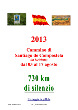 Cammino di Santiago de Compostela dal 03 al 17 agosto