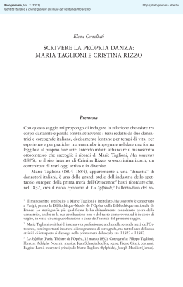 Scrivere la propria danza: Maria Taglioni e Cristina Rizzo