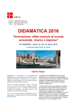 call for paper - didamatica 2016 - Università degli Studi di Udine
