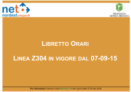 LIBRETTO ORARI LINEA Z304 IN VIGORE DAL 07-09-15