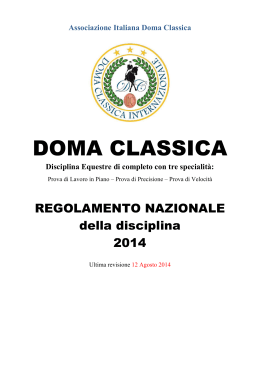 REGOLAMENTO DOMA CLASSICA 2014 AIDC 12-Agosto-2014