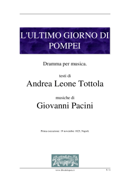 L`ultimo giorno di Pompei - Libretti d`opera italiani