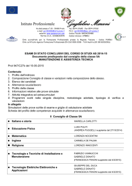 Documento 15 Maggio classe 5A - Istituto Guglielmo Marconi di Prato
