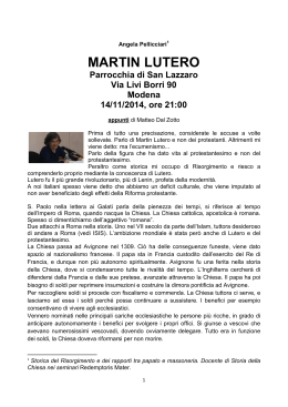 martin lutero - Centro Culturale Il Faro Modena