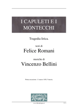 I Capuleti ei Montecchi - Libretti d`opera italiani