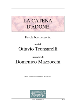 La catena d`Adone - Libretti d`opera italiani