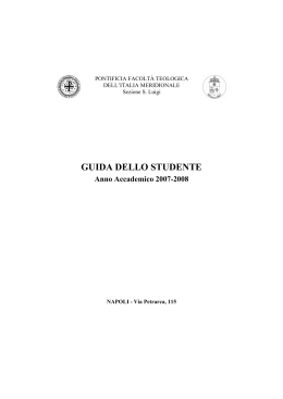 GUIDA DELLO STUDENTE Anno Accademico 2007-2008
