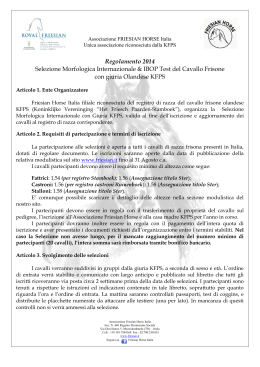 Regolamento 2014 Selezione Morfologica Internazionale & IBOP