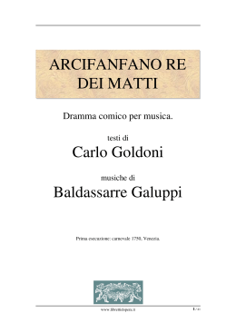 Arcifanfano re dei matti - Libretti d`opera italiani
