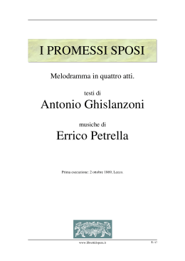 I promessi sposi - Libretti d`opera italiani
