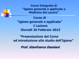 Prima parte lezione del Prof. Damiani 26.02.2015