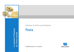 Soluzione di settore preconfigurata Pasta - CSB