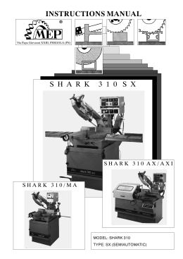 Instructions Manual SHARK 310 SX