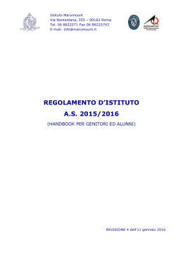 Regolamento d`Istituto 2015-2016