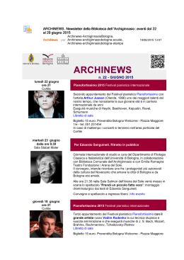 ARCHINEWS n. 22/2015 - Biblioteca dell`Archiginnasio