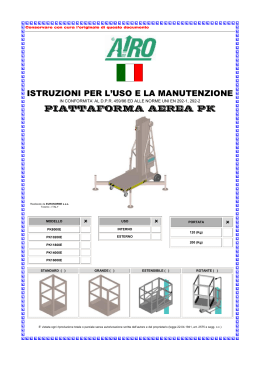 istruzioni per l`uso e la manutenzione piattaforma aerea pk