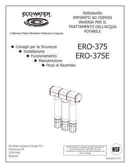 Osmosi RO 375E - EcoWater Systems® Italia