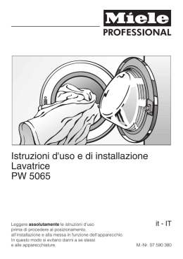 Istruzioni d`uso e di installazione Lavatrice PW 5065