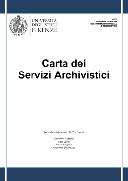 Carta dei Servizi Archivistici - Università degli Studi di Firenze