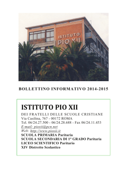 bollettino - Istituto Pio XII @ Home