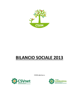 bilancio sociale 2013 - Centro Servizi Volontariato
