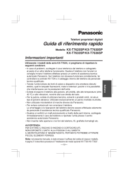 Manuale d`uso dei telefoni proprietari digitali Panasonic serie KX