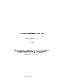 Laboratori sul linguaggio Java - Dipartimento di Ingegneria dell