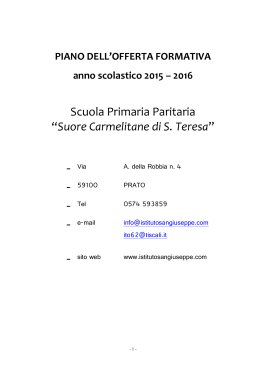 Piano Offerta Formativa Scuola Primaria anno sc. 2015-16