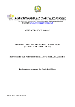 Documento 15 maggio III H - Liceo Classico D`Annunzio Pescara