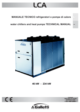MANUALE TECNICO refrigeratori e pompe di calore water chillers
