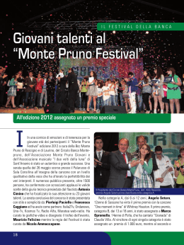 Giovani talenti al “Monte Pruno Festival”