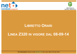 LIBRETTO ORARI LINEA Z320 IN VIGORE DAL 08-09-14