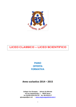 Piano Offerta Formativa (POF) 2014-15 - San Giuseppe