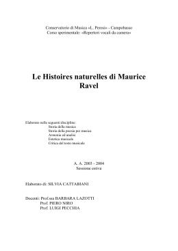 Le Histoires naturelles di Maurice Ravel - Barbara Lazotti