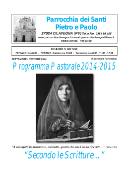 Programma Pastorale 2014-2015
