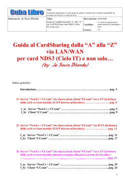 Guida al CardSharing dalla A alla Z via LAN WAN per card NDS3