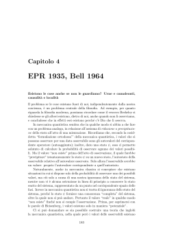 EPR 1935, Bell 1964 - Dipartimento di Matematica