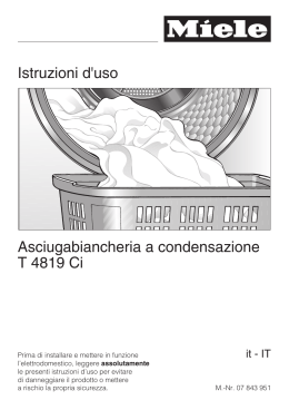 Istruzioni d`uso Asciugabiancheria a condensazione T 4819 Ci