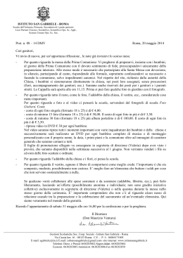 Prot. n. 08 – 14 DMV Roma, 20 maggio 2014 Cari genitori, Vi invio