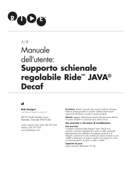 Supporto schienale regolabile Ride™ JAVA® Decaf Manuale dell