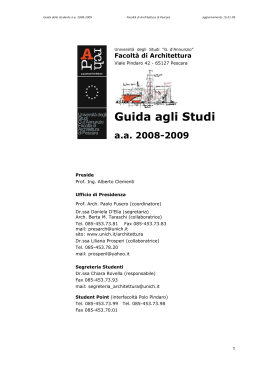 Guida 2008-2009 - Università degli Studi "G. d`Annunzio"