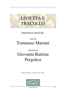 Livietta e Tracollo - Libretti d`opera italiani