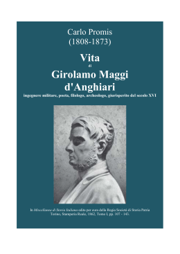 PROMIS Vita di Girolamo Maggi d Anghiari