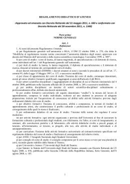 Regolamenti didattico di Ateneo - Università degli Studi del Sannio