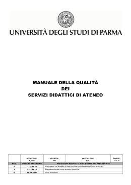 MGQ Manuale della Qualità - CEDI - Università degli Studi di Parma