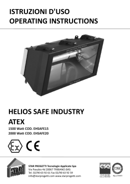 istruzioni d`uso operating instructions helios safe industry atex