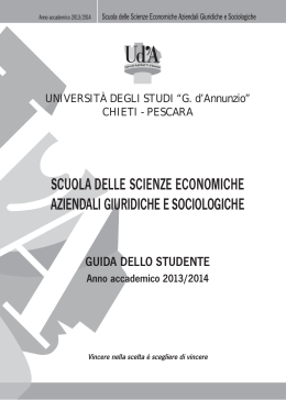 Guida dello Studente 2013-14 - Università degli Studi "G. d`Annunzio"